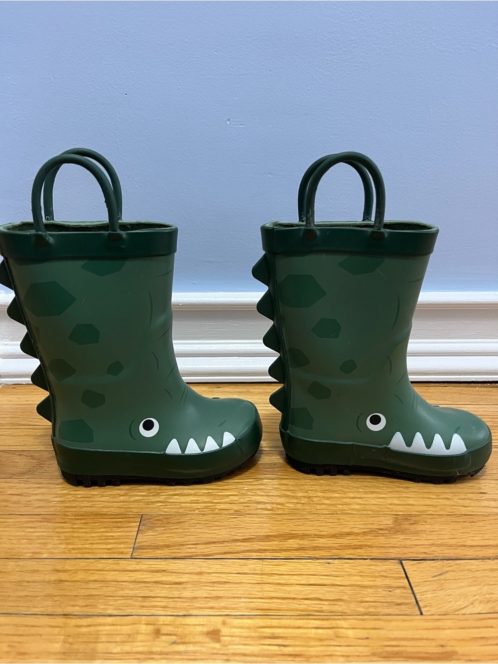 Cat & Jack Green Dino Rain Boots with Handles